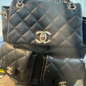 Chanel Black Back Pack Style Hand Bag